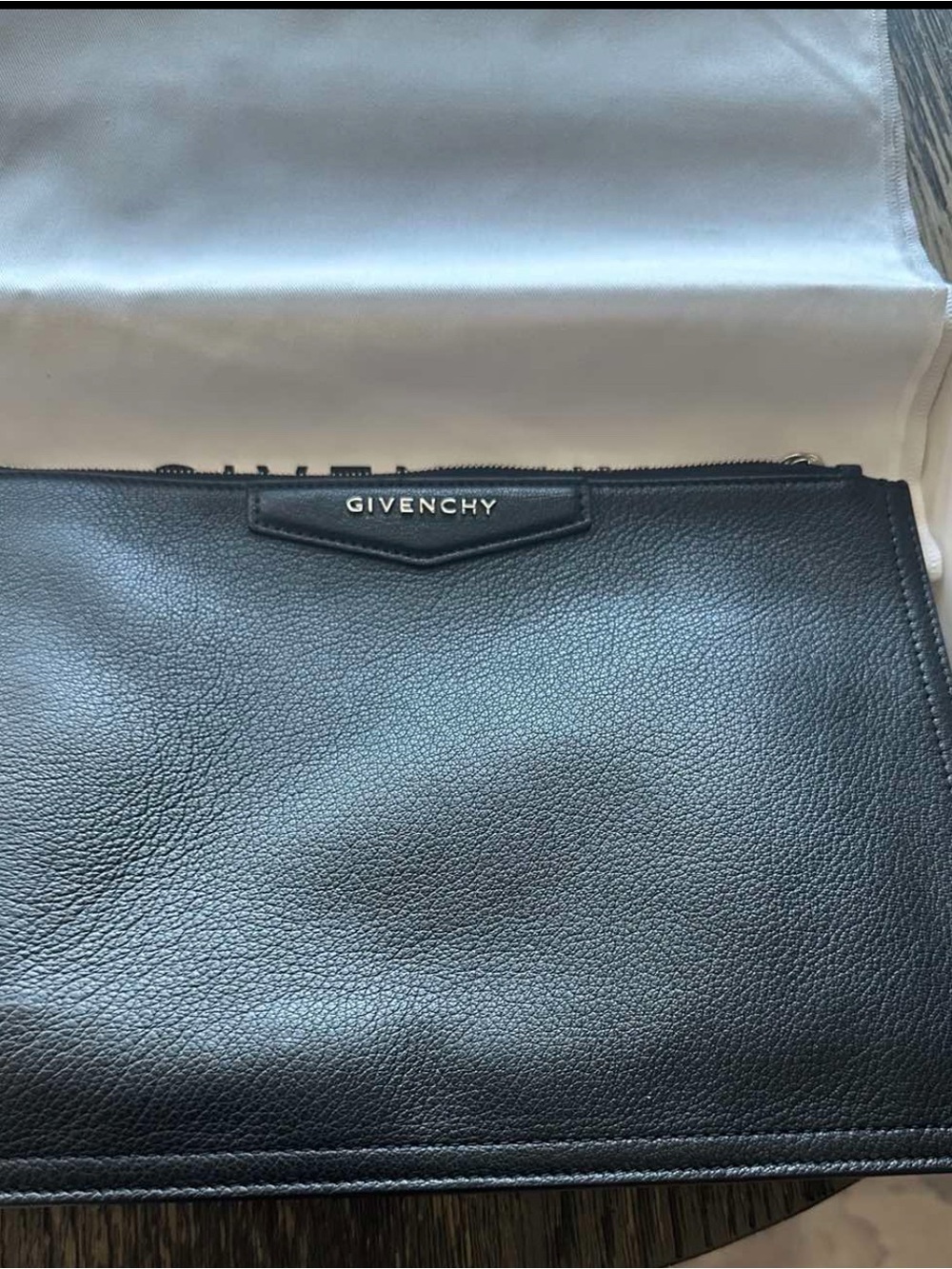 Givenchy Black Pebbled Leather Toiletry Pouch
